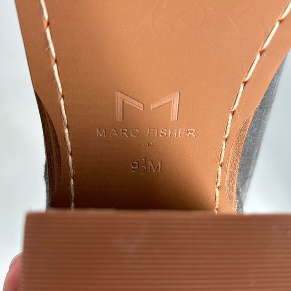 Marc Fisher Gray Suede Pointy Toe Bootie Size 9.5 Cowboy Boots - Picture 8 of 11